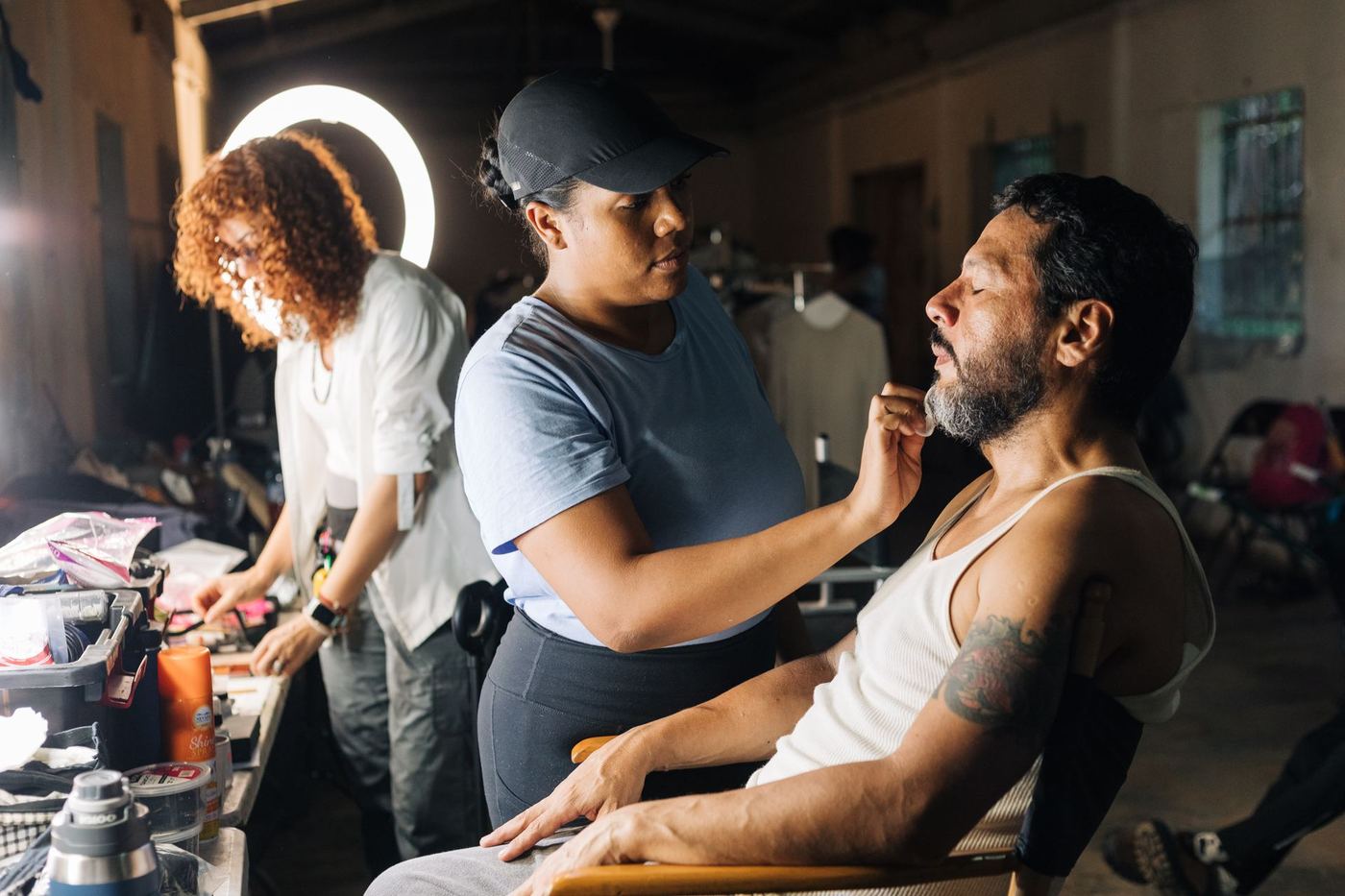 Night set — makeup and characterization